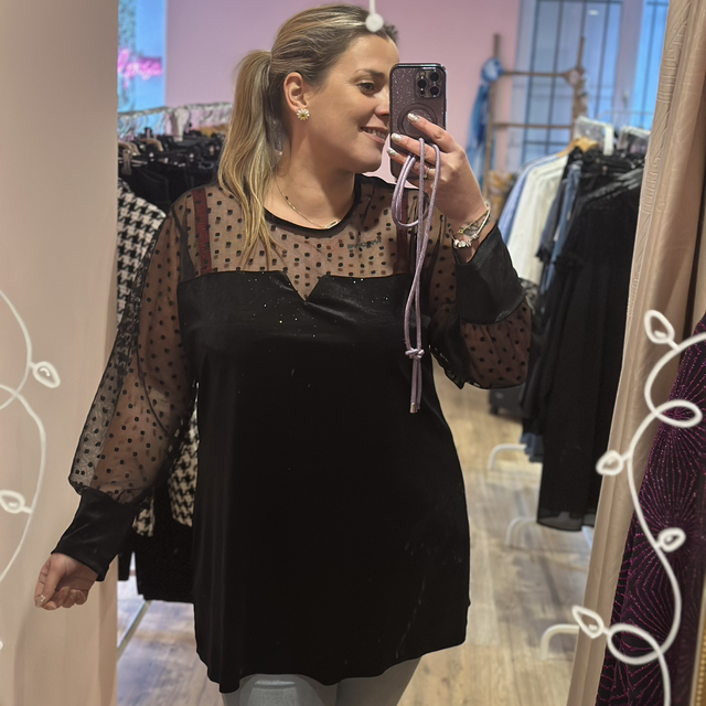 5059-Tunique bi- matière pailleté 2W