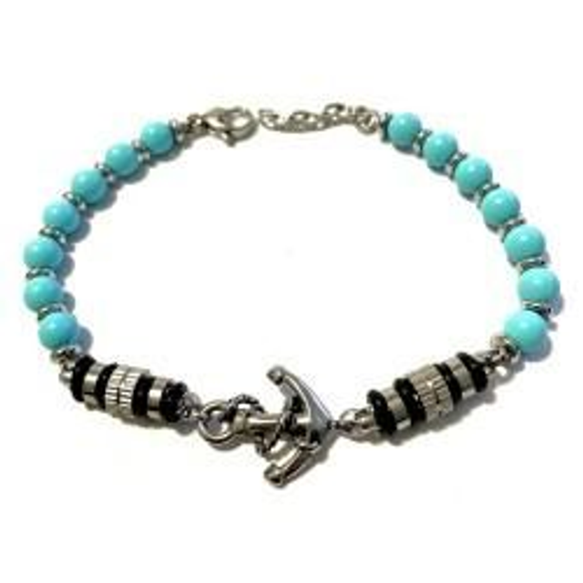 Bracciale uomo con pietre naturali bijoux e ancora