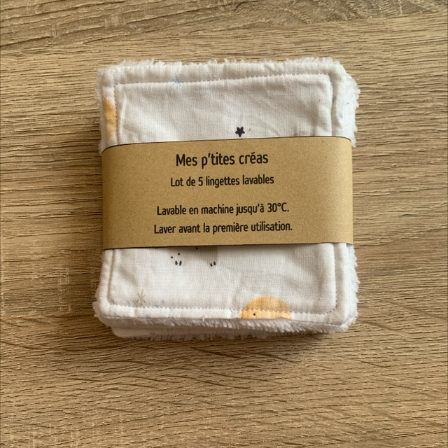 Lot de 5 lingettes lavables
