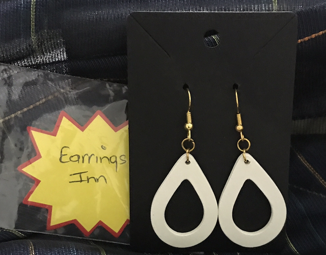 White Wood Dangling Earrings-SWDE27