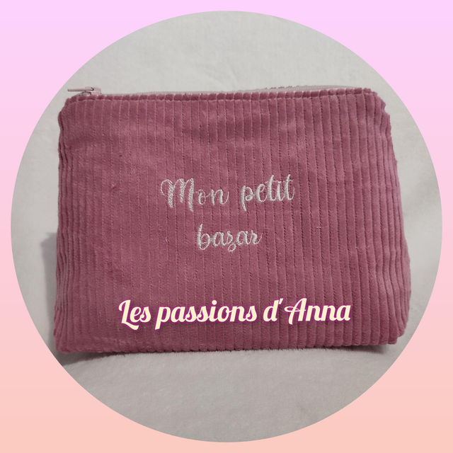 Pochette "Mon petit bazar" vieux rose