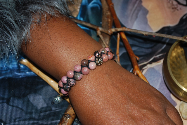 Bracelet en rhodonite
