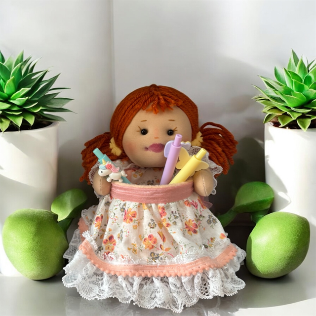 Pen Holder Hand Made Girl /1