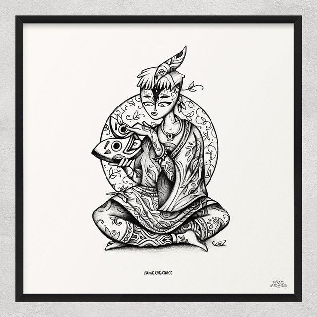 L'Âme Créatrice, dessin au crayon graphite