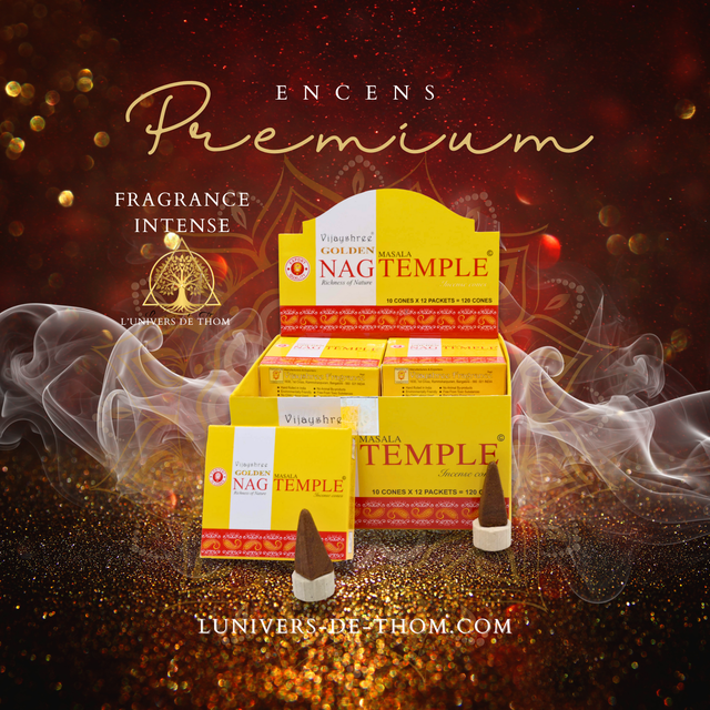 Encens Golden Nag Cônes Temple