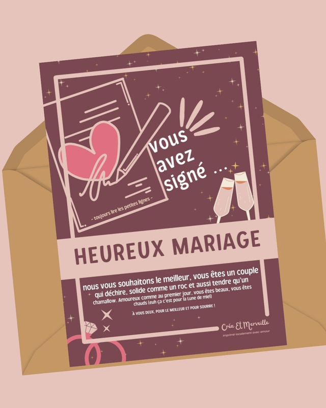 Carte postale Heureux mariage ♥️