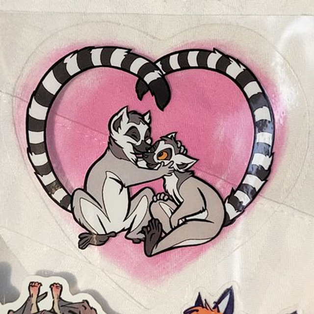 Ring-tailed lemurs transparent sticker