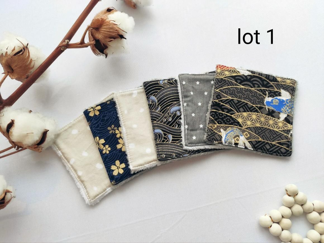  Lot de 6 cotons à démaquiller bambou