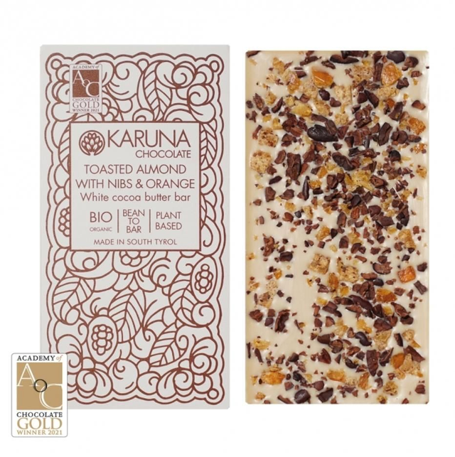 Karuna Vegan White with candied orange &amp; nibs