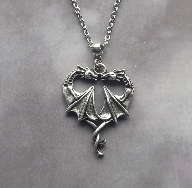 Kissing Dragons Necklace 
