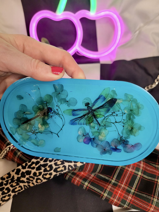 Trinket Tray - Dragonfly &amp; Hydrangea