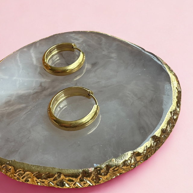 Créoles dorées - Rondes épaisses 22 mm