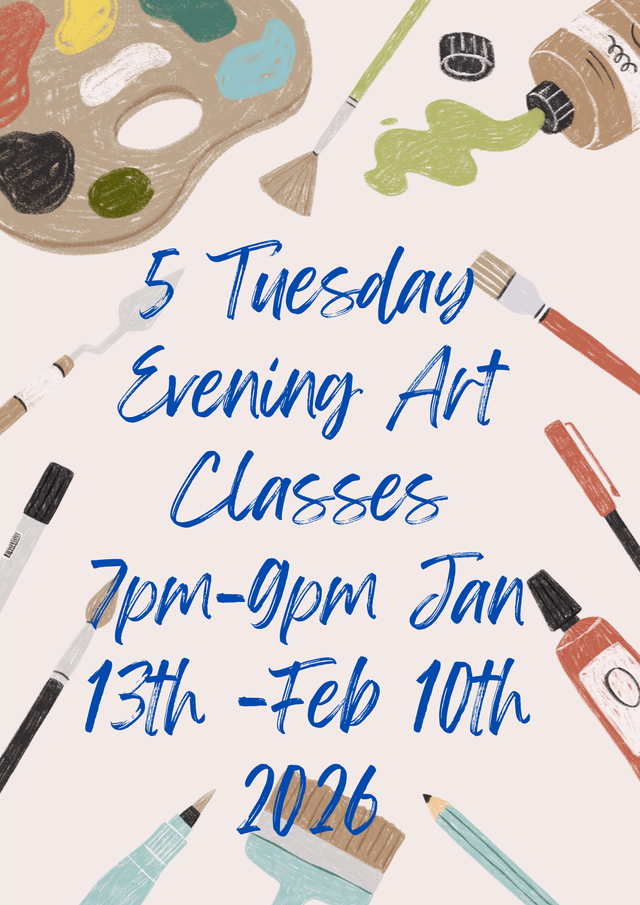 5 Tuesday Evening Art Classes from 13th Jan to 10th Feb 2026 in Saint Mary's Rectory Hall, Caheragh 