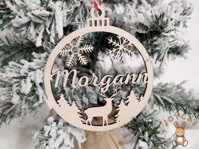 Boule de noël personnalisée - 9cm - Modèle Morgann