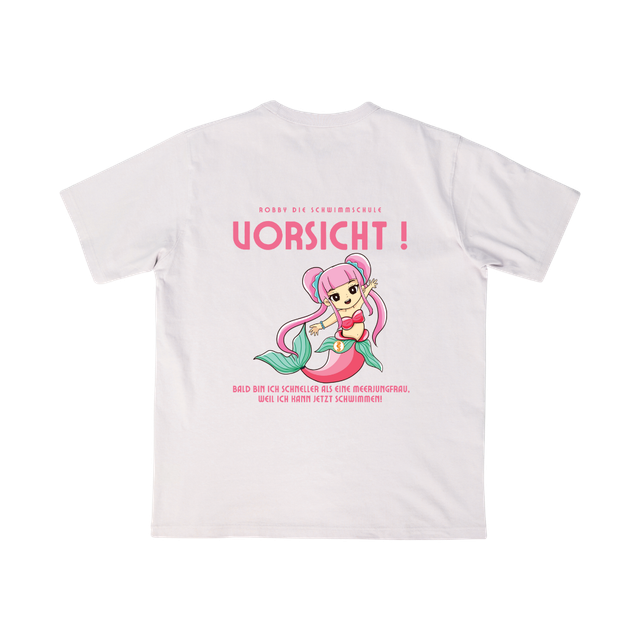 T-Shirt Vorsicht! Meerjungfrau Weiß