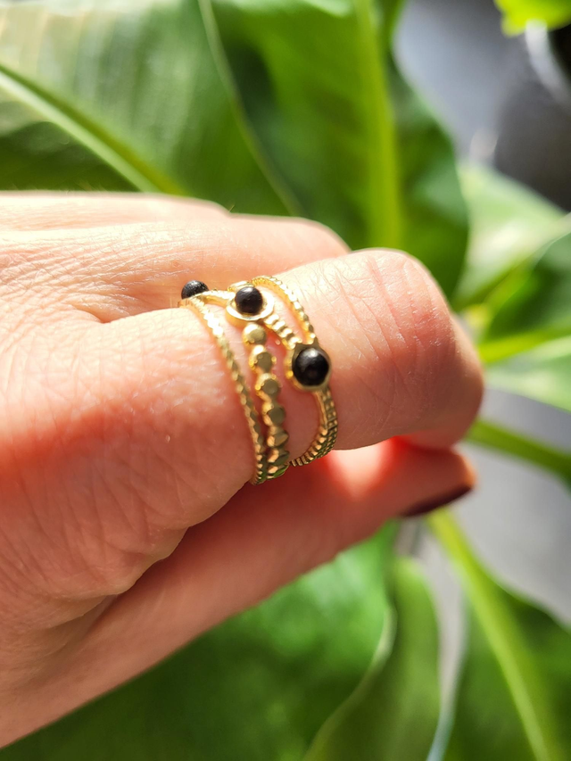 BAGUE kara - agate noire