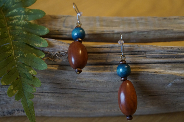 Graines double marron bleu