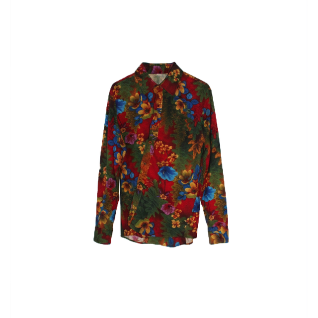 VINTAGE FLORAL ASYMMETRIC SHIRT
