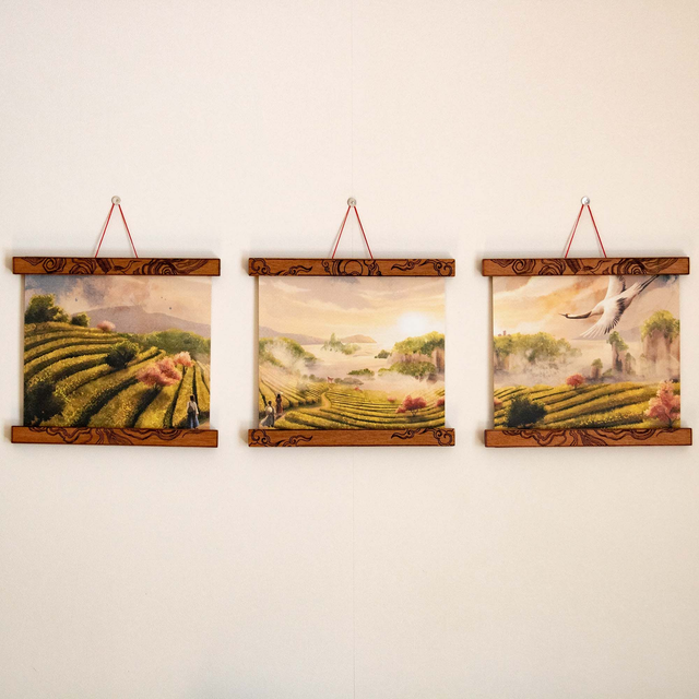 Aventures sur l'île du dernier soleil - Triptyque 64cm x 21 cm