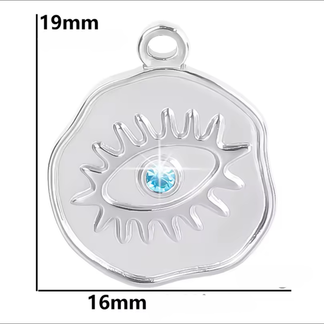 Charm occhio zircone celeste 