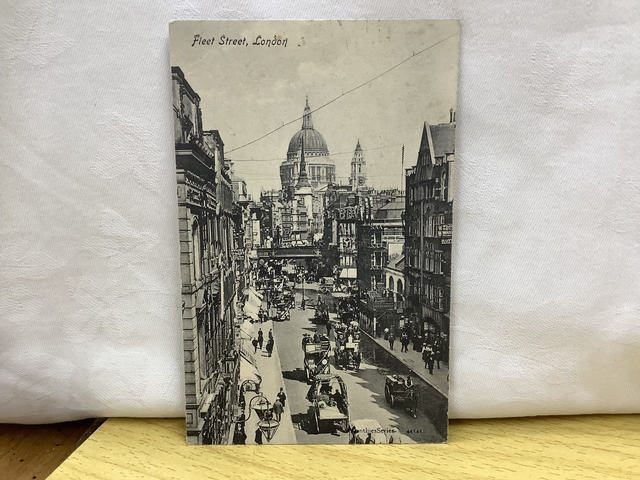 London, Fleet Street Posted 1905 Valentines Series No 44141 antique postcard Our Ref No. A86 £2.85
