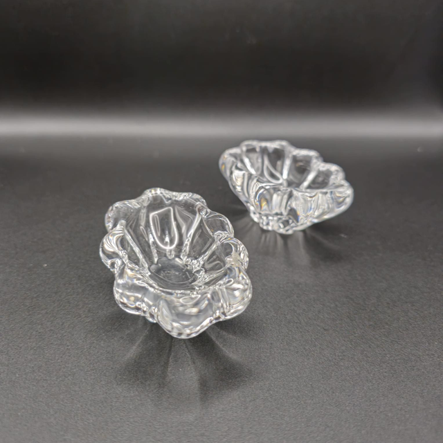 Paire de salerons en cristal Daum France 