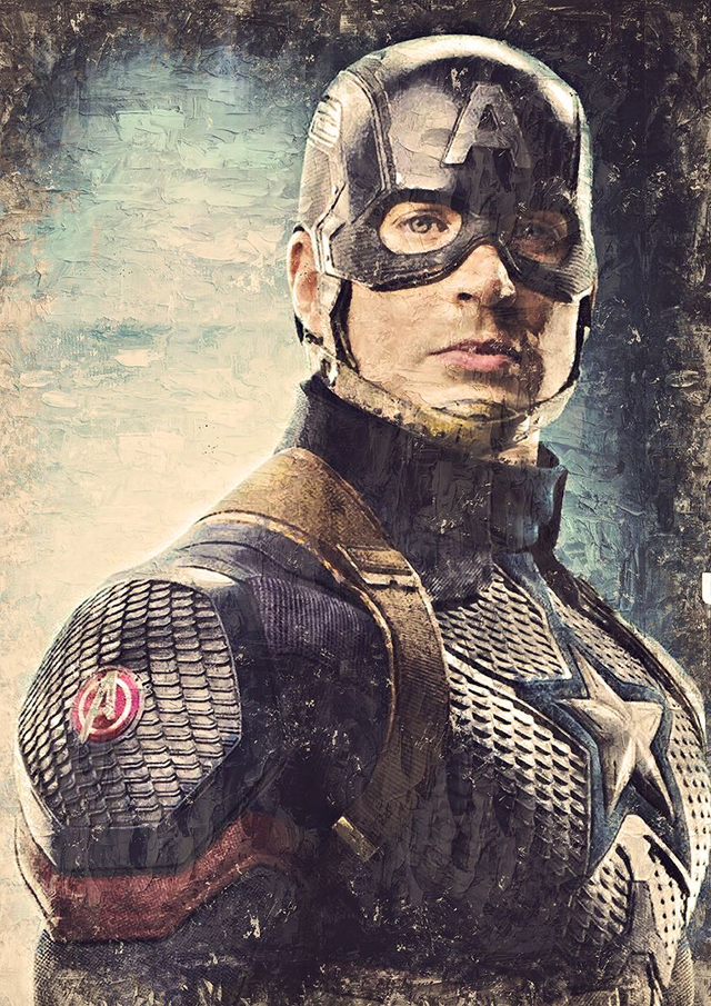 Captain America portrait oil edition 01