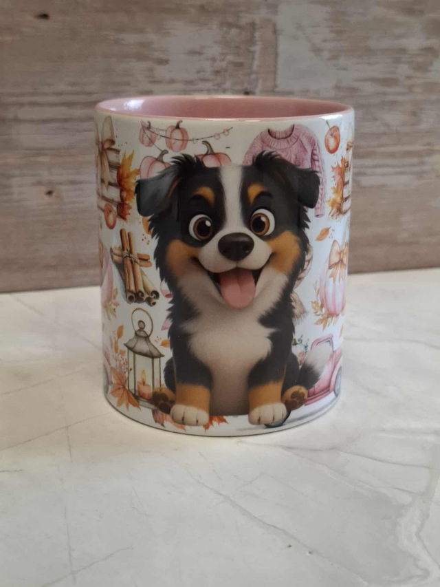 Mug rose toutou rigolo