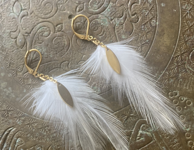 Boucles d’oreilles Birdy blanche 