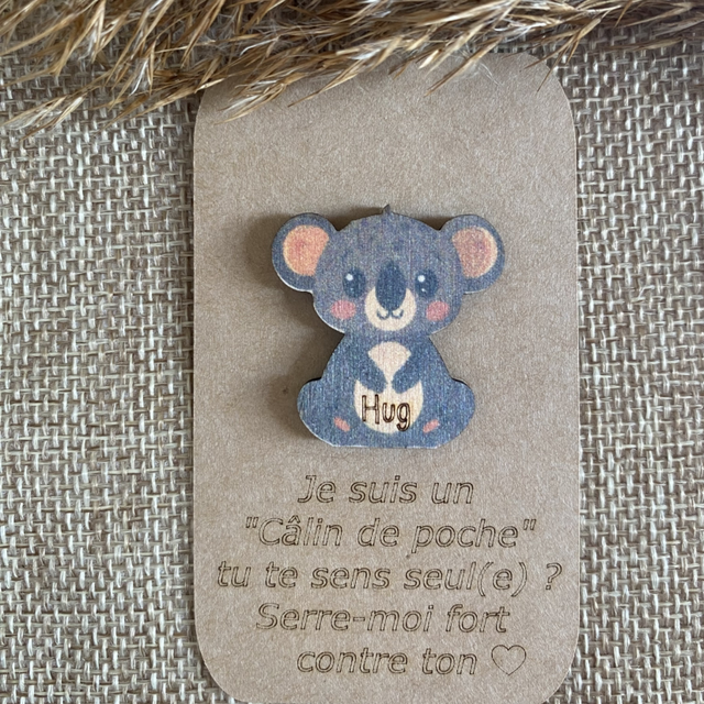 Câlin de poche en bois koala : Douceur et nature à emporter