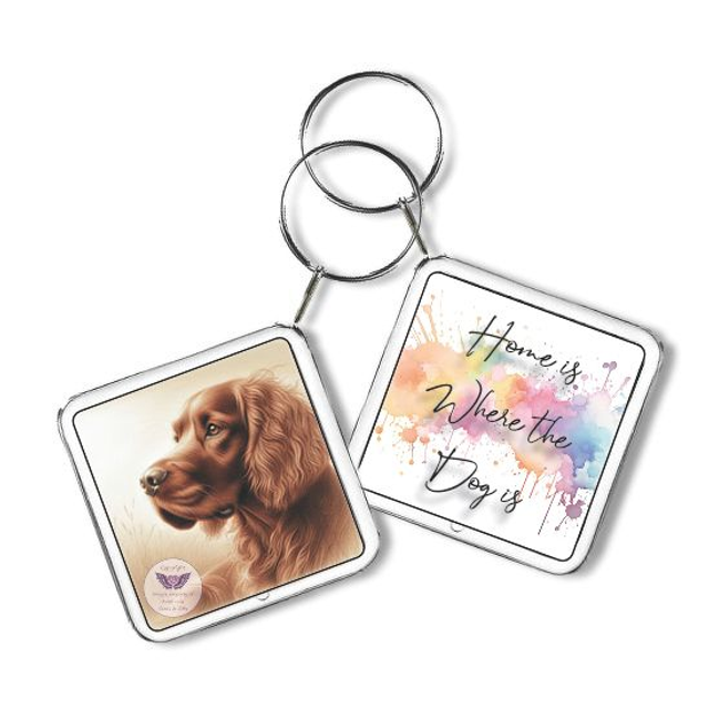 Artistic dog print Square Keyring (D83)