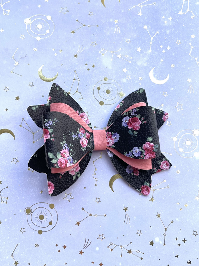 Black Rose hair bow