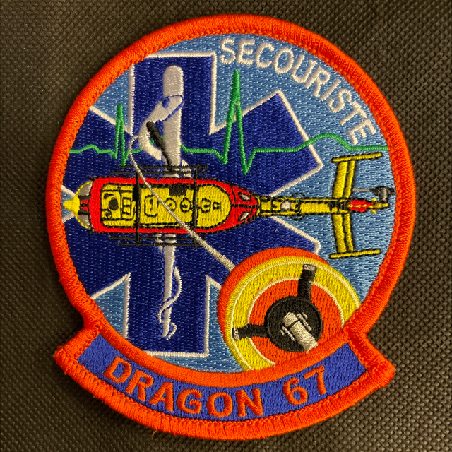 Badge Partenaire DRAGON 67 - SECOURISTE - tissus brodé 