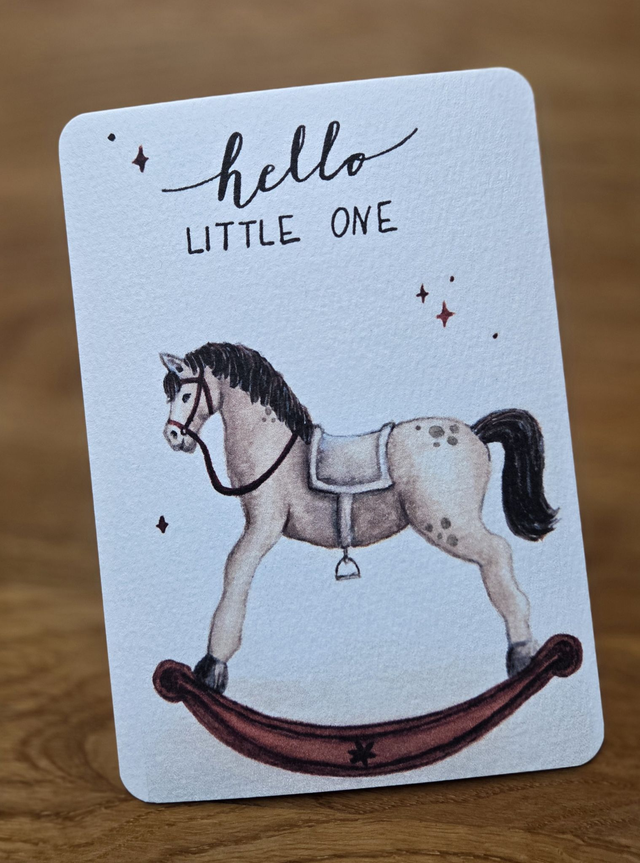 Postkarte „hello little one“ | Kunstdruck DIN A6 auf 300g Aquarellpapier | Handgemalte Grußkarte & liebevolle Deko | Hochwertig, handmade