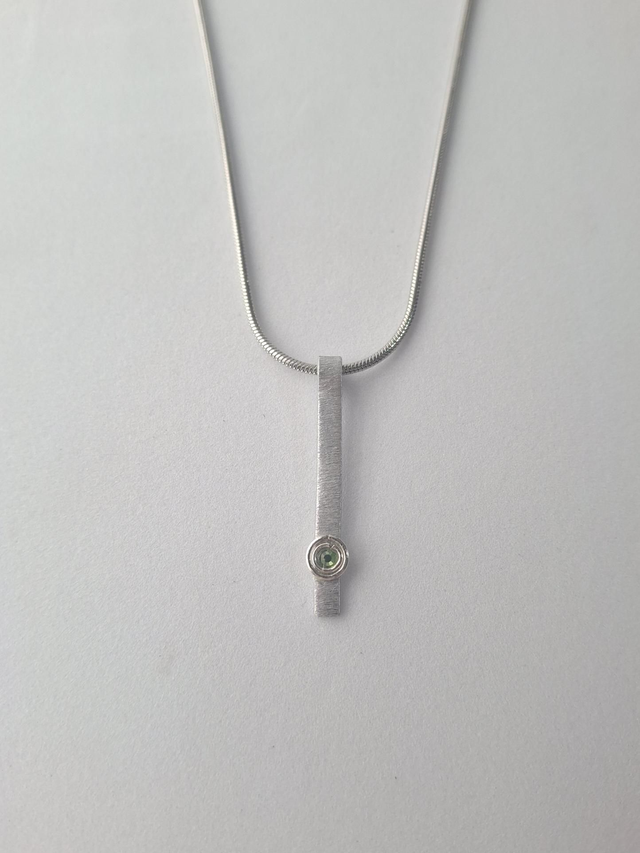 Textured Pendant with Spiral &amp; Stone