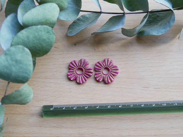 Bloom 5 pétales rose striée doré