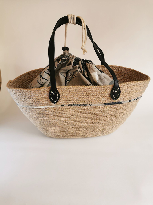 SOLD - Gray leaves Shopper - Other Colours to order