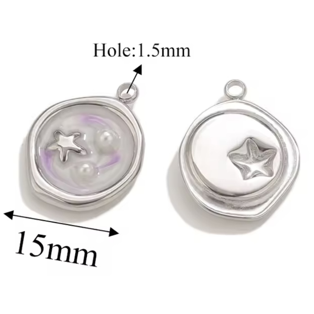 Charm cerchio stellina lilla 