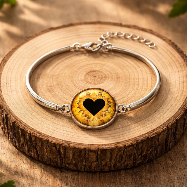 "Coeur de soleil" - Bracelet en acier - C-03