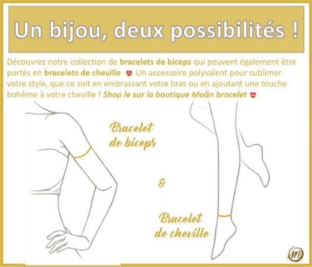 Bracelet de biceps Infini Éclatant Or