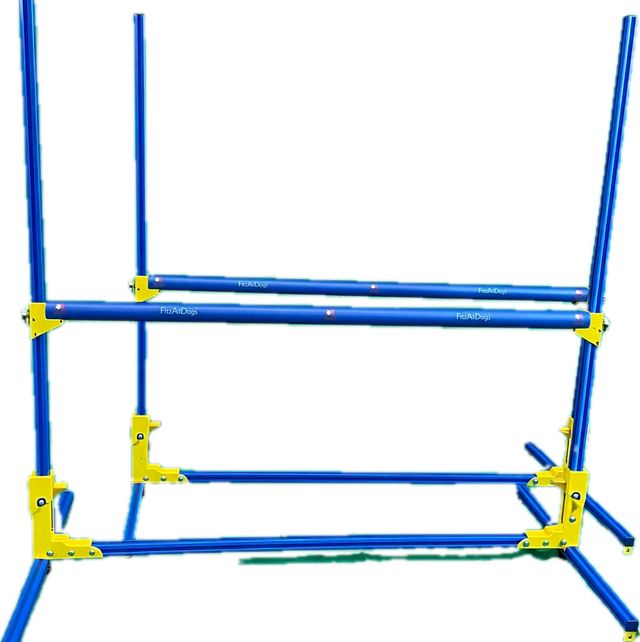 World Championship Hürden - Blau/Gelb inkl. Abwurfstangen im WC Design