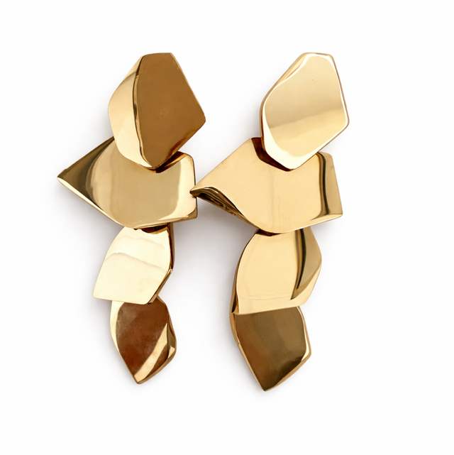 Pendientes acero dorado 