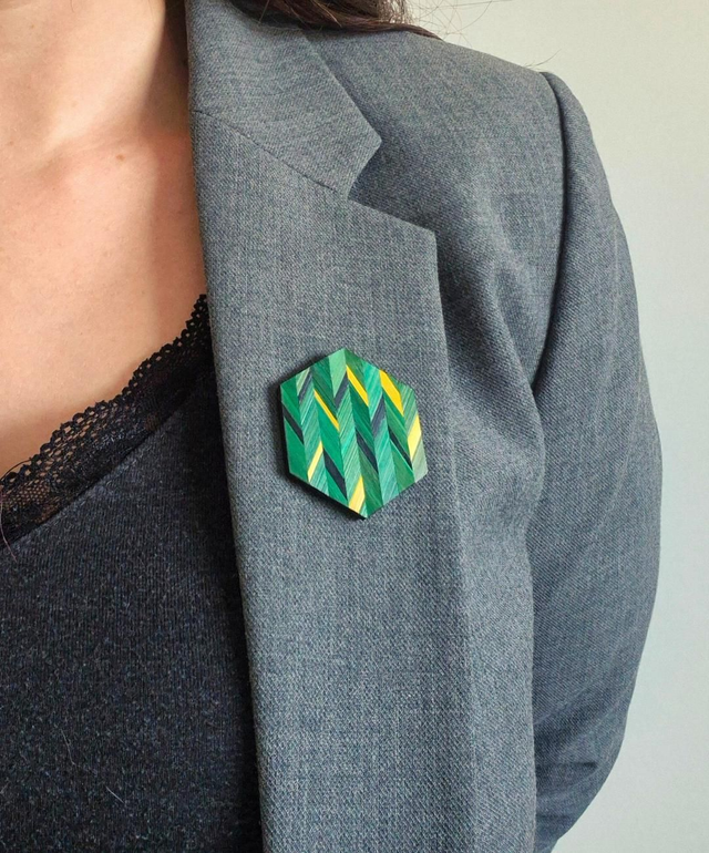 🔶 Broche Signature • Hexa Vert