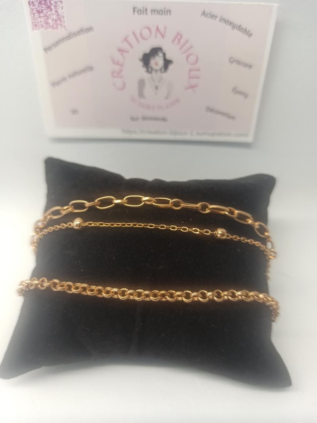 Bracelet de cheville 3 rangs