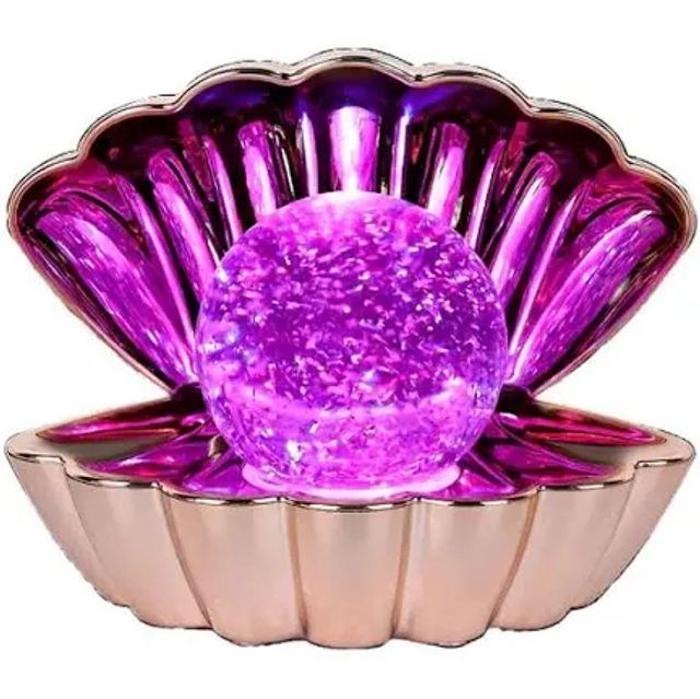 Sense Aroma Colour Changing Glitter Clam &amp; Pearl Mood LED Light Lamp Rose Gold