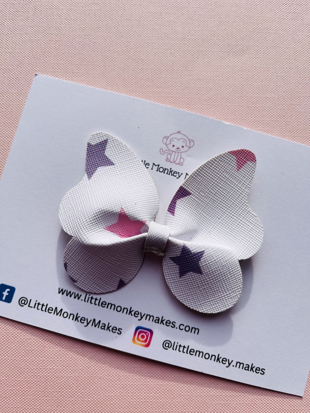 Pastel star butterfly bow
