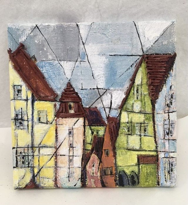 Acrylmalerei abstrakte Stadtansichten