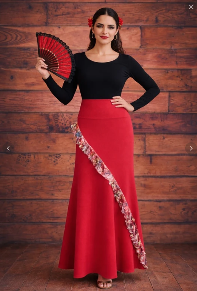 326 Taille L Jupe velours rose