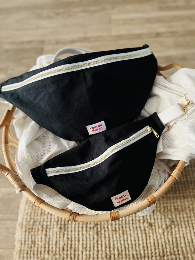 Sac banane noir (2 tailles)