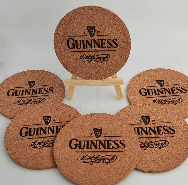 Lot de 6 dessous de verre Guinness en liège – Neuf / Vintage Pub Irlandais